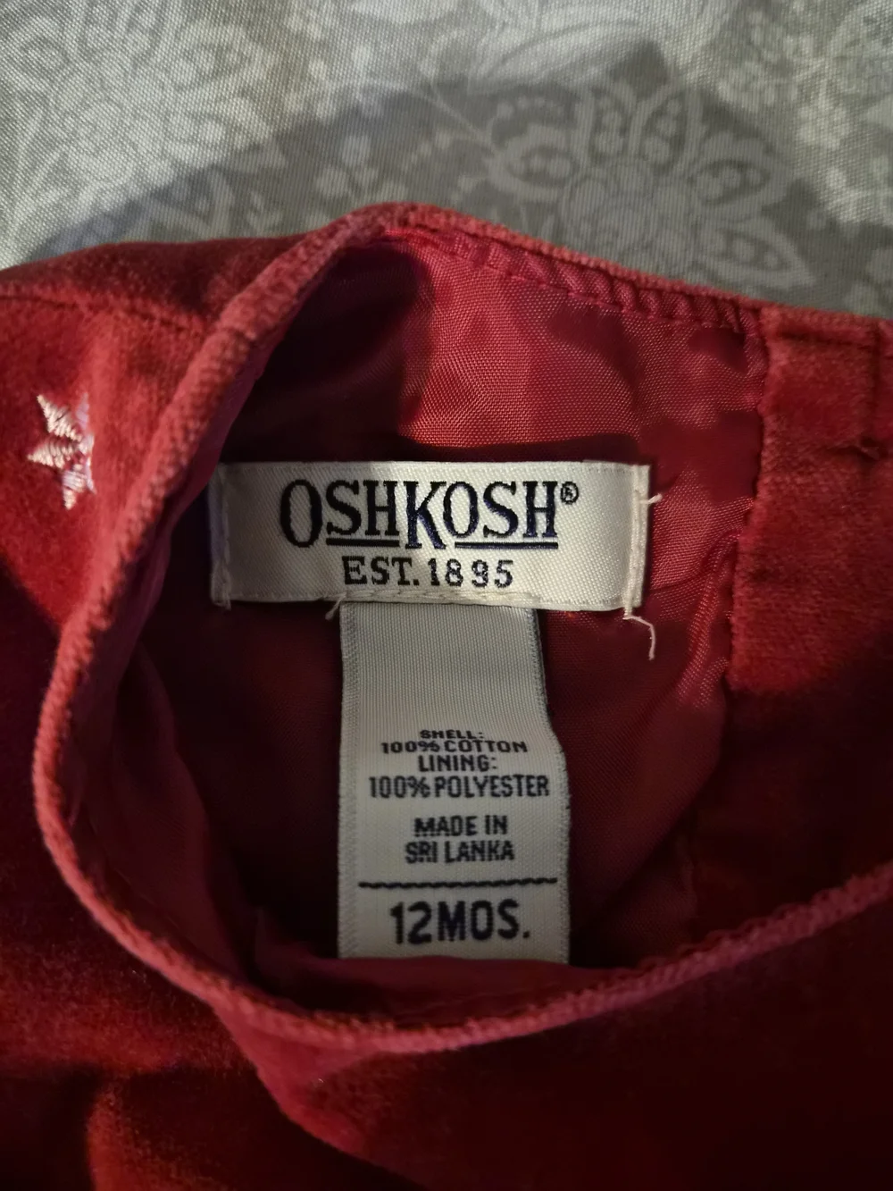 OshKosh B'gosh Red Velvet Dress with Matching Hat